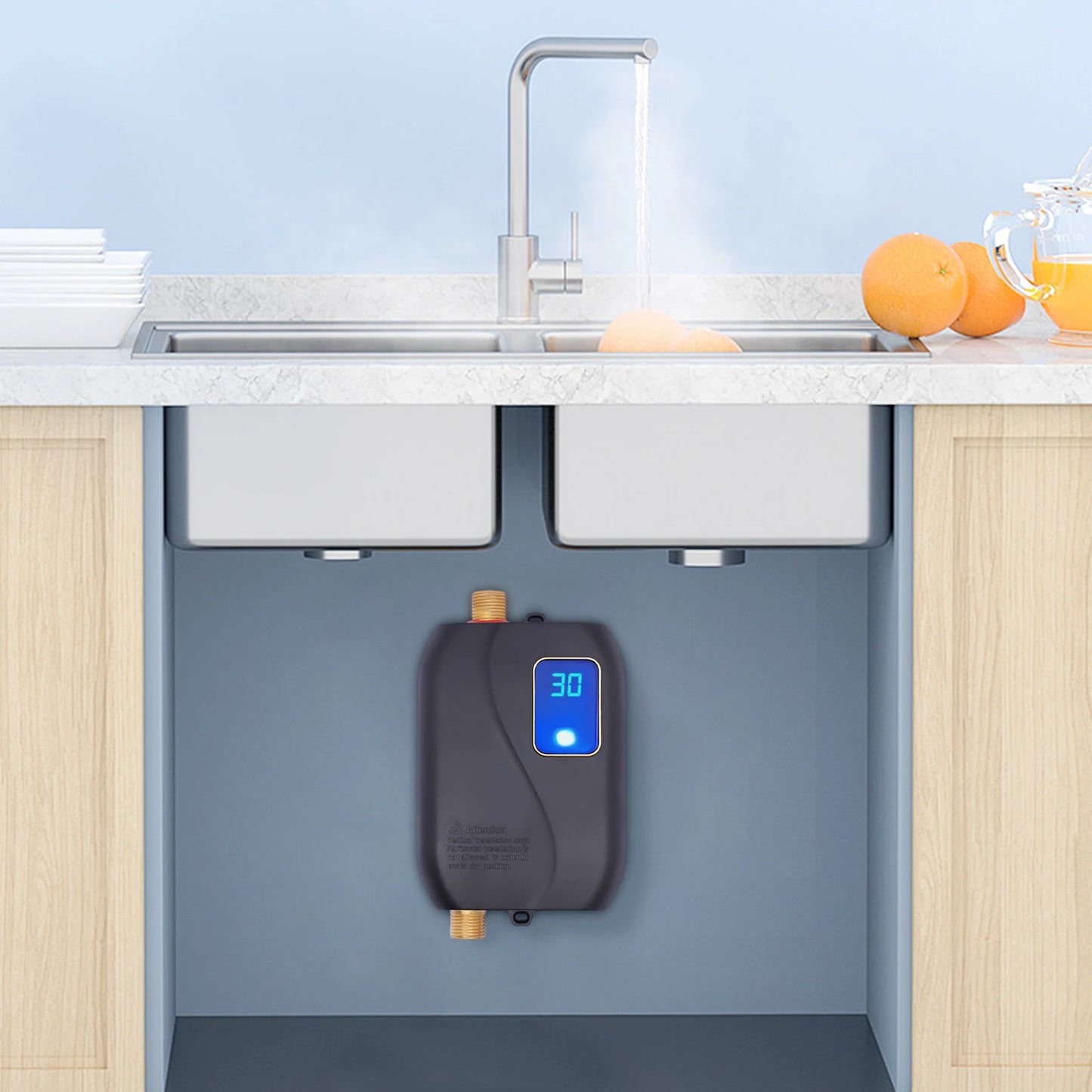 3000W Instant Electric Water Heater LED Display Adjustable