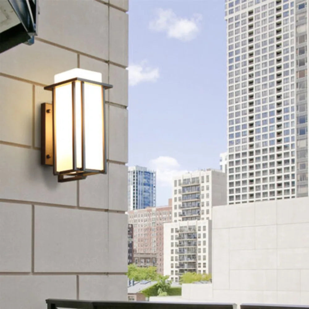 Bymaocar 110V Outdoor Wall Lamp Weatherproof Rustproof American Iron Porch Light