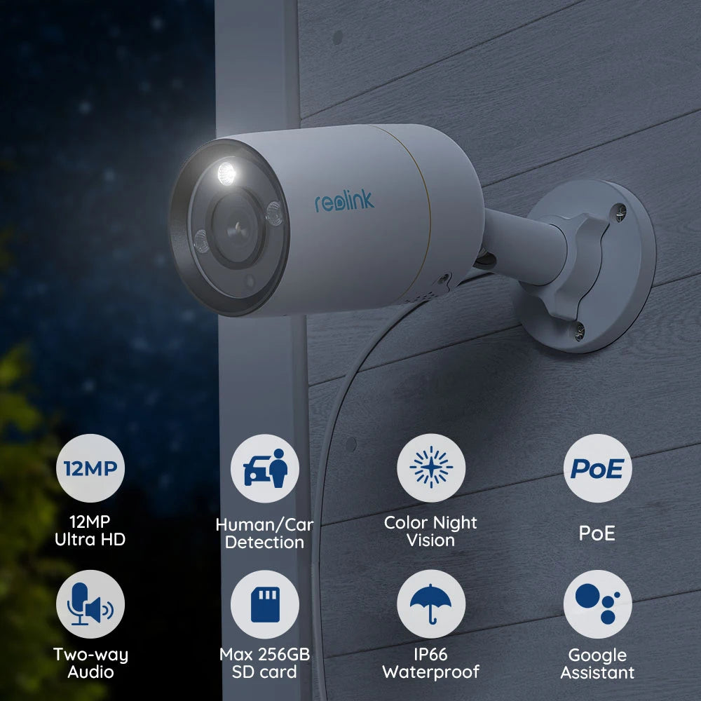 Reolink 12MP Ultra HD Surveillance Camera with Smart Detection &  2-way Audio