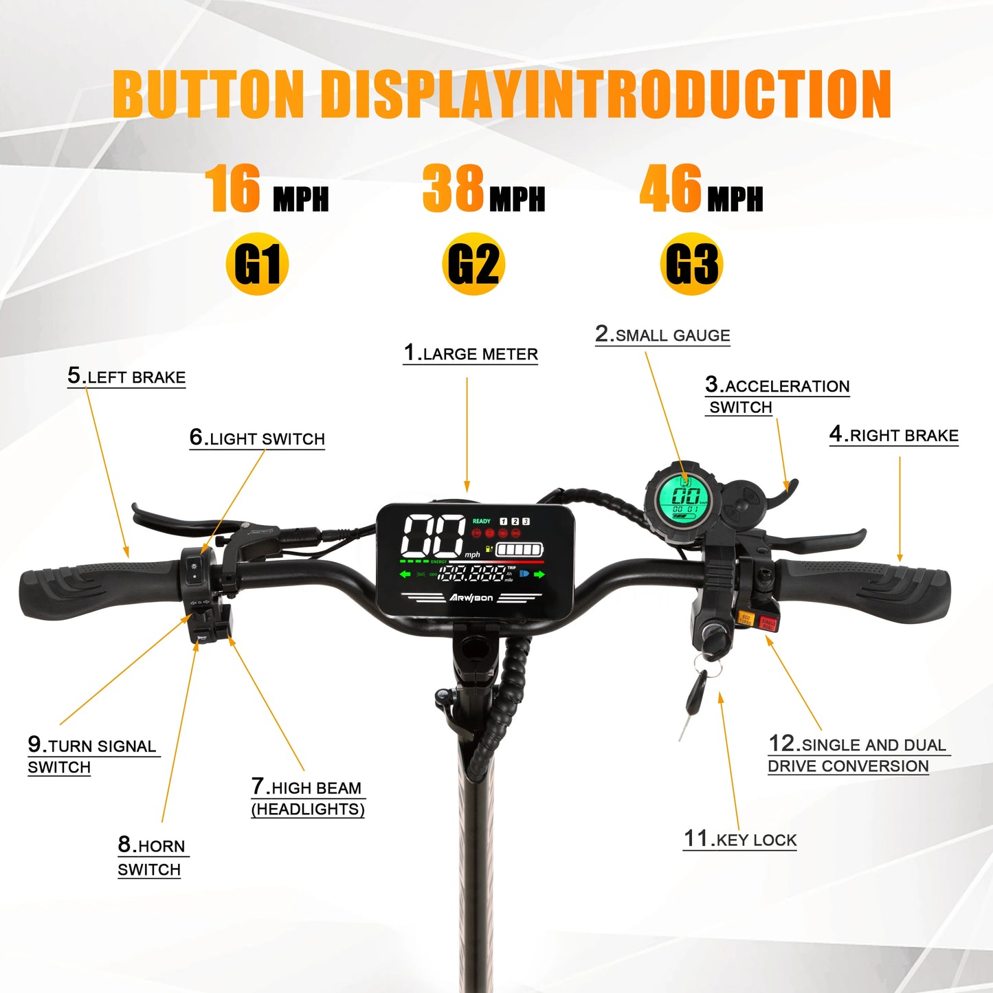 Arwibon 60V 5600W Adult Electric Scooter Dual Motor Sport eScooter with Seat