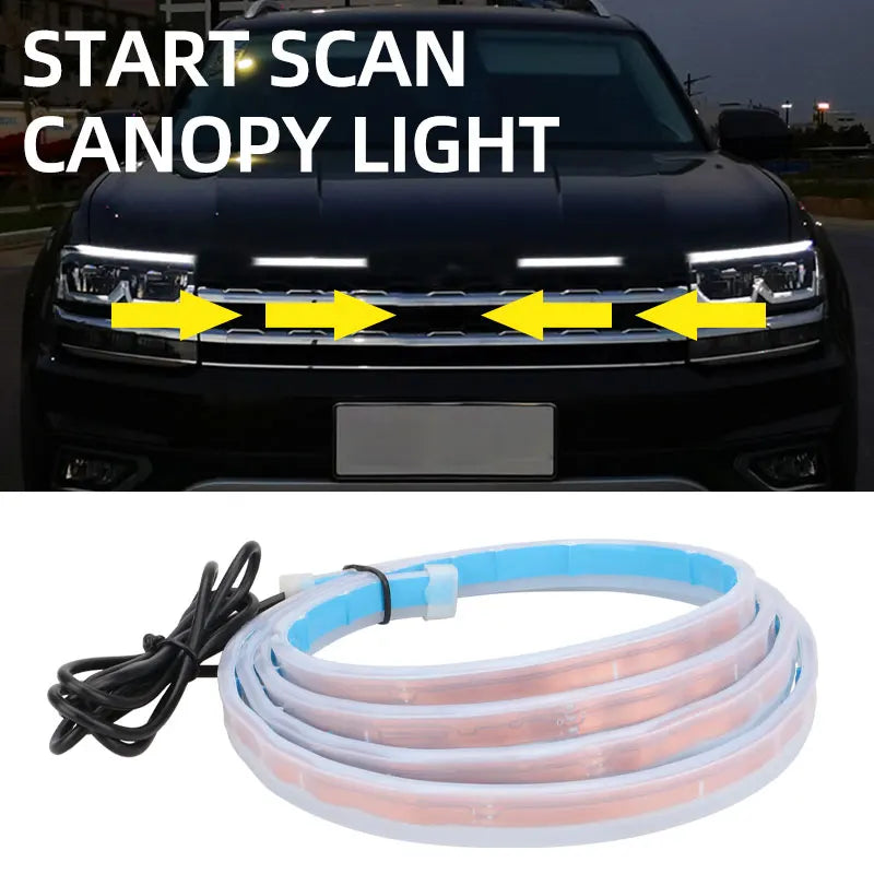 150 180CM Car Hood LED Running Light Strip White Dynamic