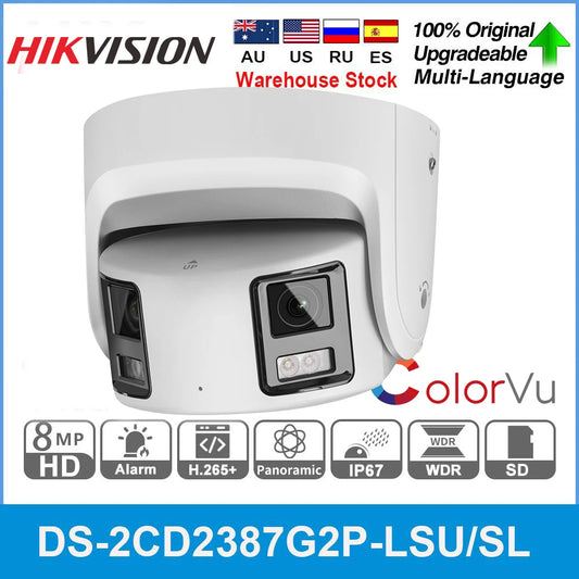 HIKVISION Panoramic IP Camera 8MP 4K 4MP ColorVu Built-In Mic Speaker Security
