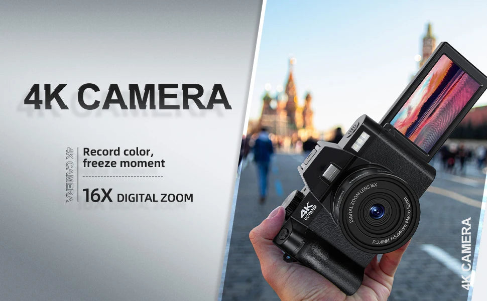 NBD Compact Digital Camera 4K WIFI WebCam 48MP Camcorder 16X Digital Zoom