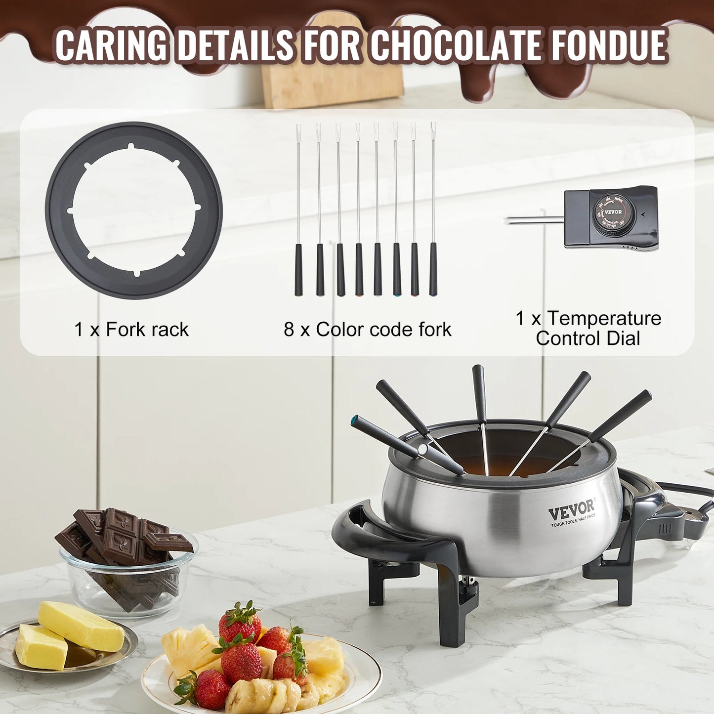 SucceBuy  1000W Electric Fondue Pot 3Qt