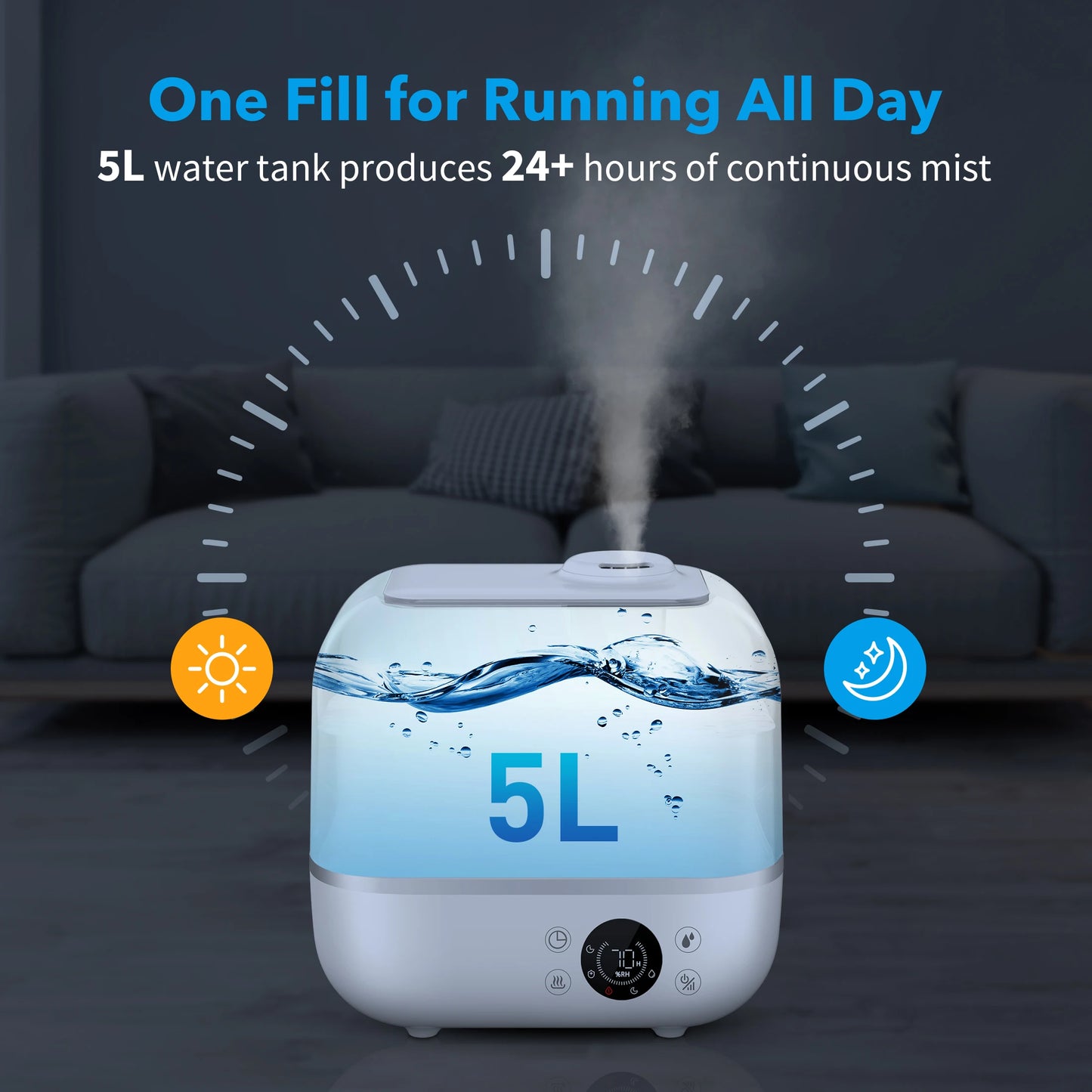 Cool Mist Humidifier with Essential Oil and Remote Control