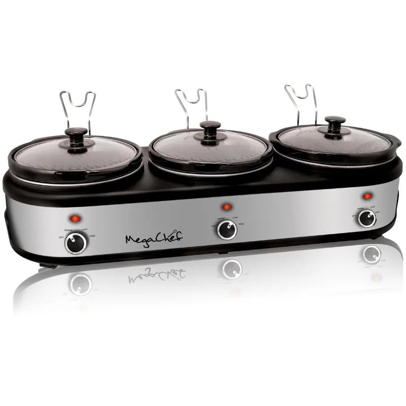 MegaChef 2.5QT Triple Slow Cooker and Buffet Server