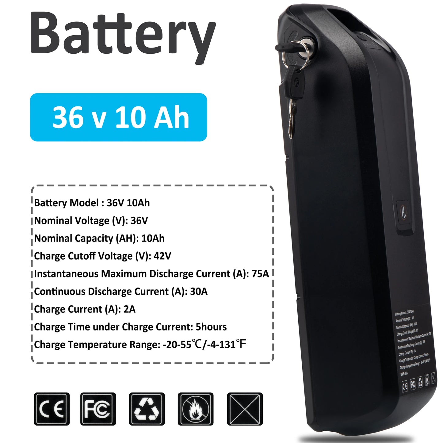 Battery Hailong Case USB 36V 10Ah Lithium Ion 18650 Motor Bike Conversion Kit Bafang Electric Bicycle XT60
