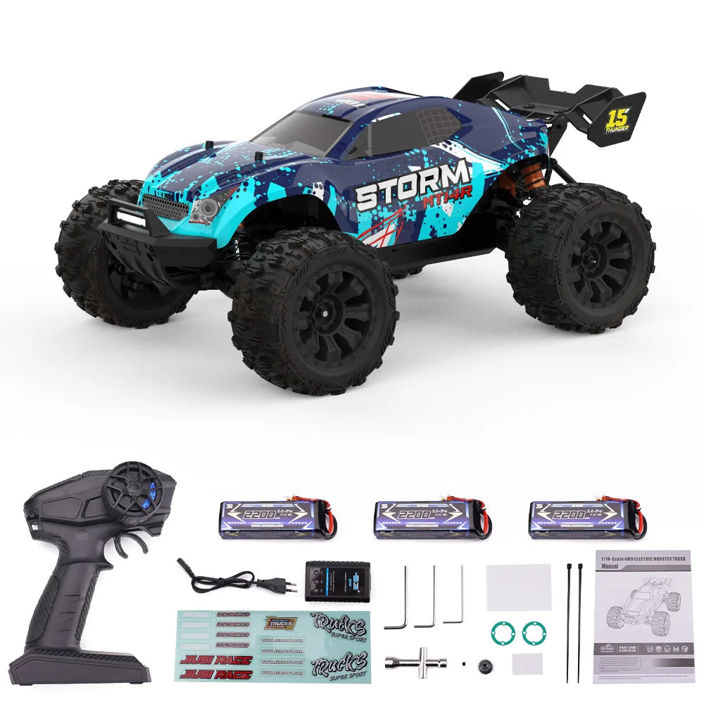 JIUSI MT14R 1/14 RC Racing Car 4WD 80km/h Brushless Motor 2.4G Remote Control 35C High Speed Off-road