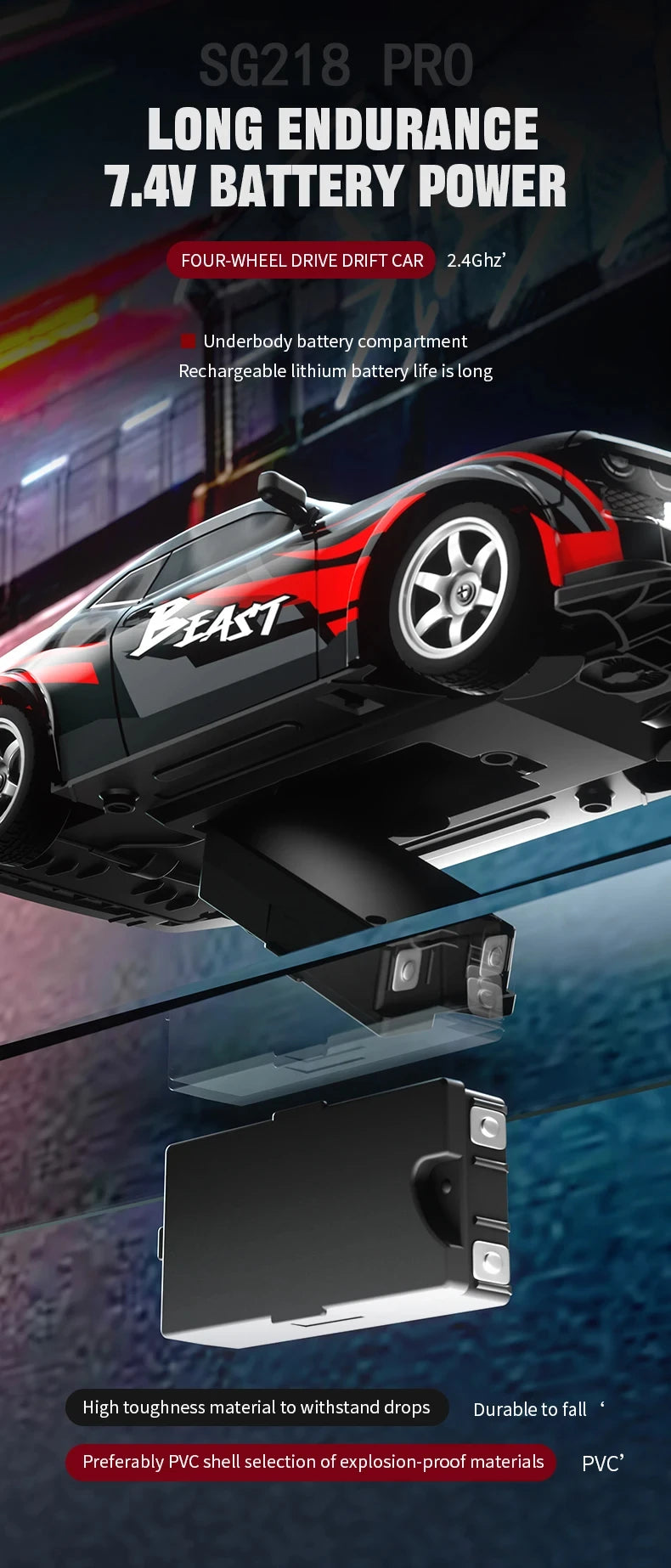 SG218 PRO 1:16 RC Drift Car 25km/h High Speed RC Cars Toys For Adults And Kids Remote Control Cars 2.4G Off Road Monster Truck