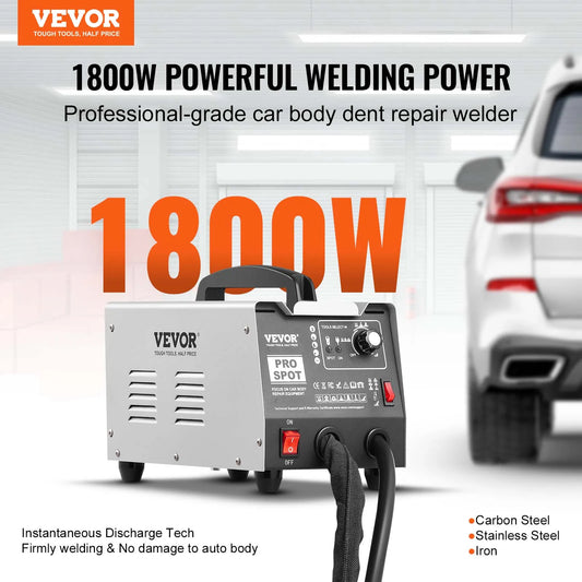 VEVOR 1.8KW Stud Welder Dent Puller Auto Body Spot Welding Machine 7 Modes for Car Truck Repair