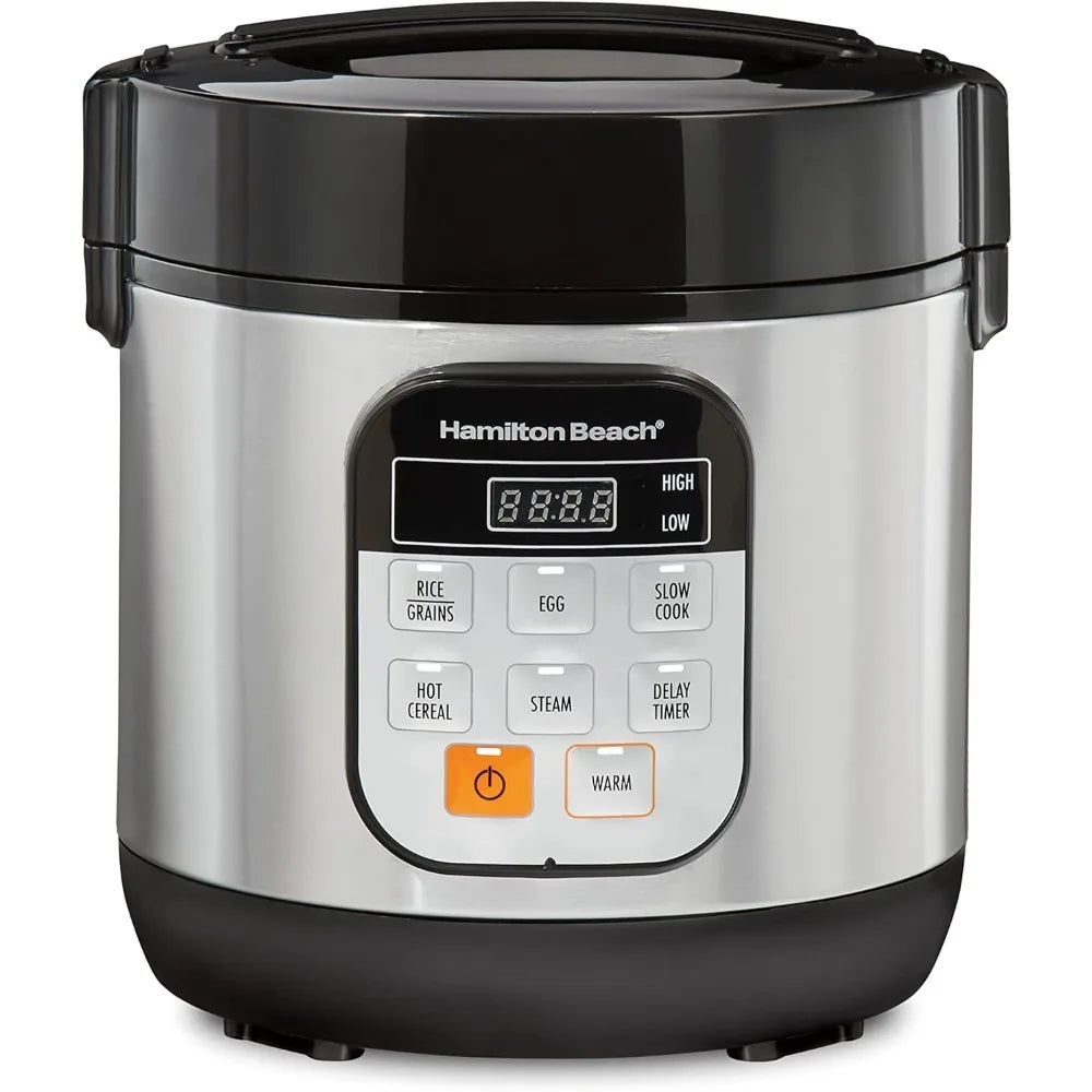 Digital Programmable Rice Cooker & Food Steamer with Egg Tray 6 Cups Cooked