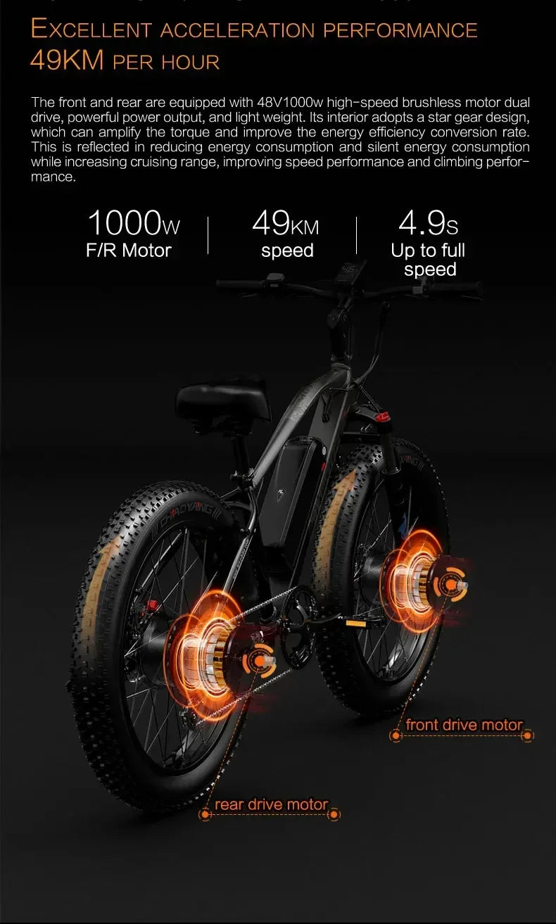 LANKELEISI MG740PLUS Electric Bike 2000W Motor 48V 16Ah Fat Tire Full Suspension

LANKELEISI MG740PLUS