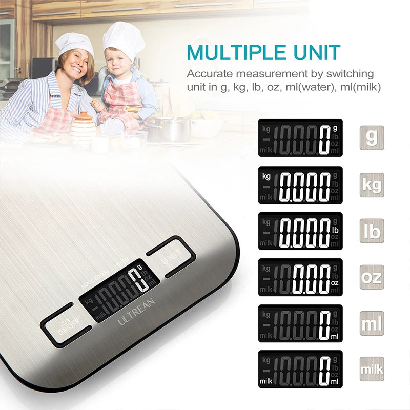 ULTREAN Digital Kitchen Scale 5000g/1g High Precision Waterproof Food Scale with LCD Display