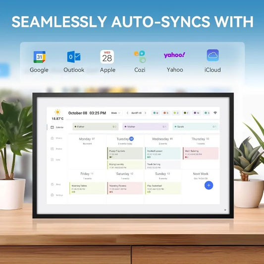 10.1 Inch Smart Digital Calendar with Full HD Touchscreen for Family Scheduling and Home Organization