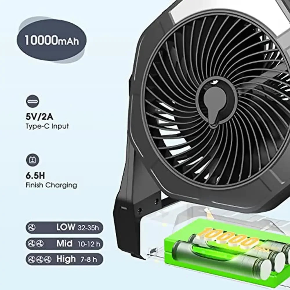 Portable Misting Fan Rechargeable 8-Inch with 10000mAh Battery USB and 250mL Water Tank
