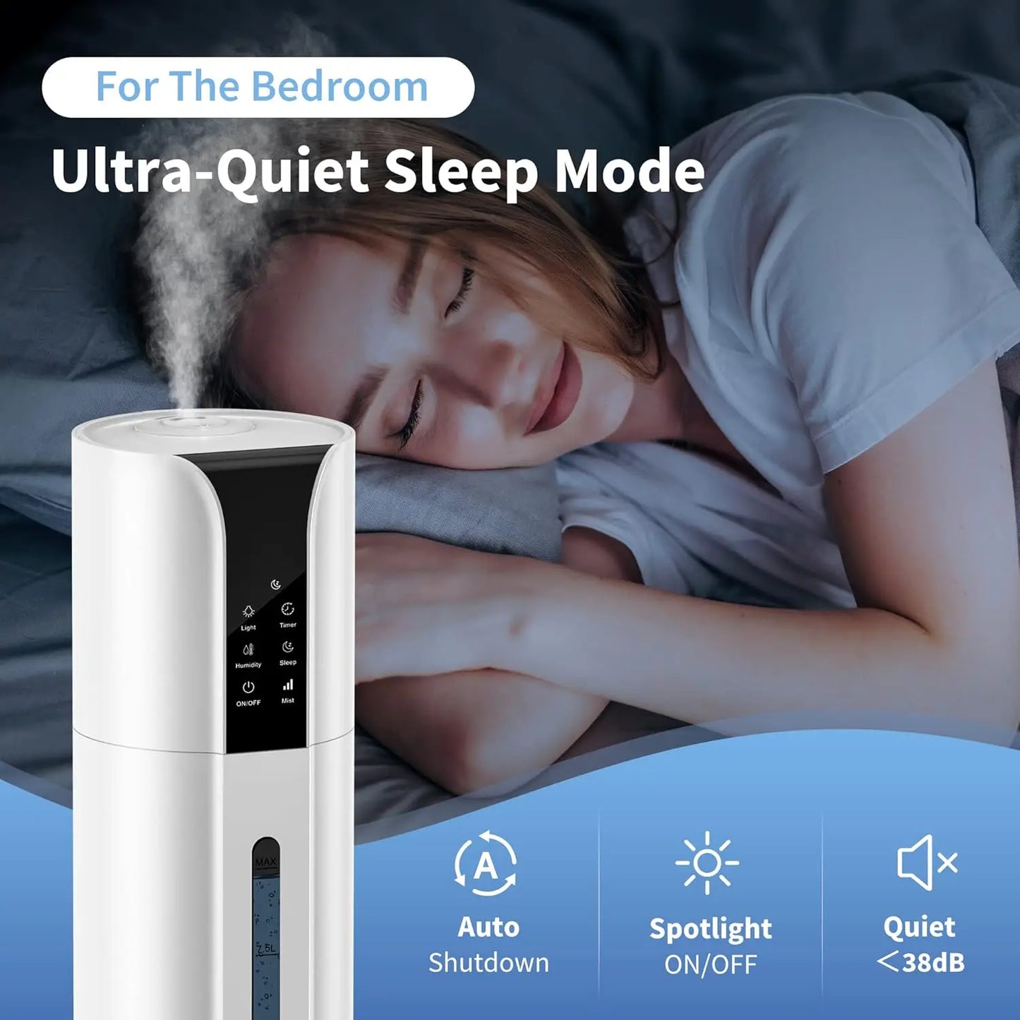 Cool Mist Humidifier with Essential Oil and Remote Control