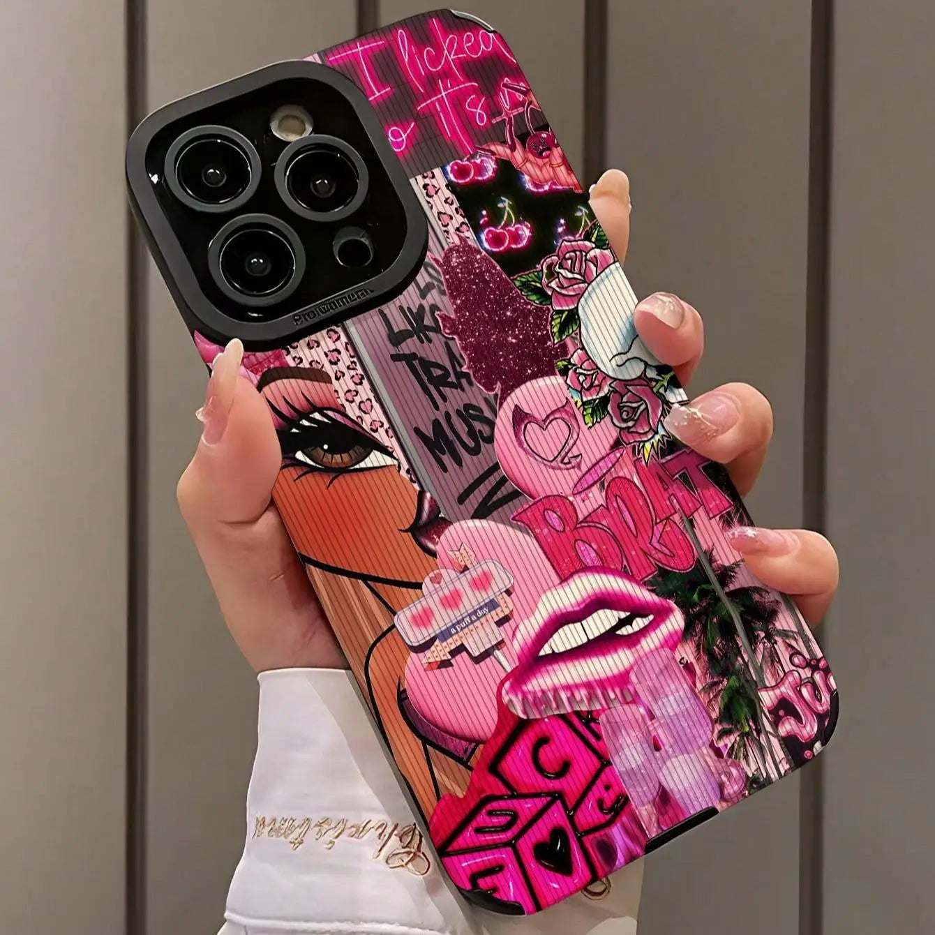 Fashion Graffiti Shockproof Phone Case for iPhone 16 Pro Max to X/XS with vibrant artwork.