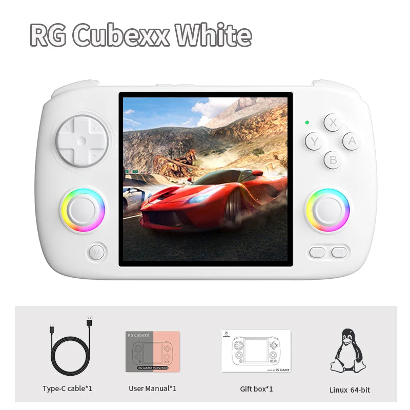 ANBERNIC RG Cubexx Handheld Game Console with 3.95 Inch IPS Screen 64 Bit Linux System 5G WiFi and Bluetooth