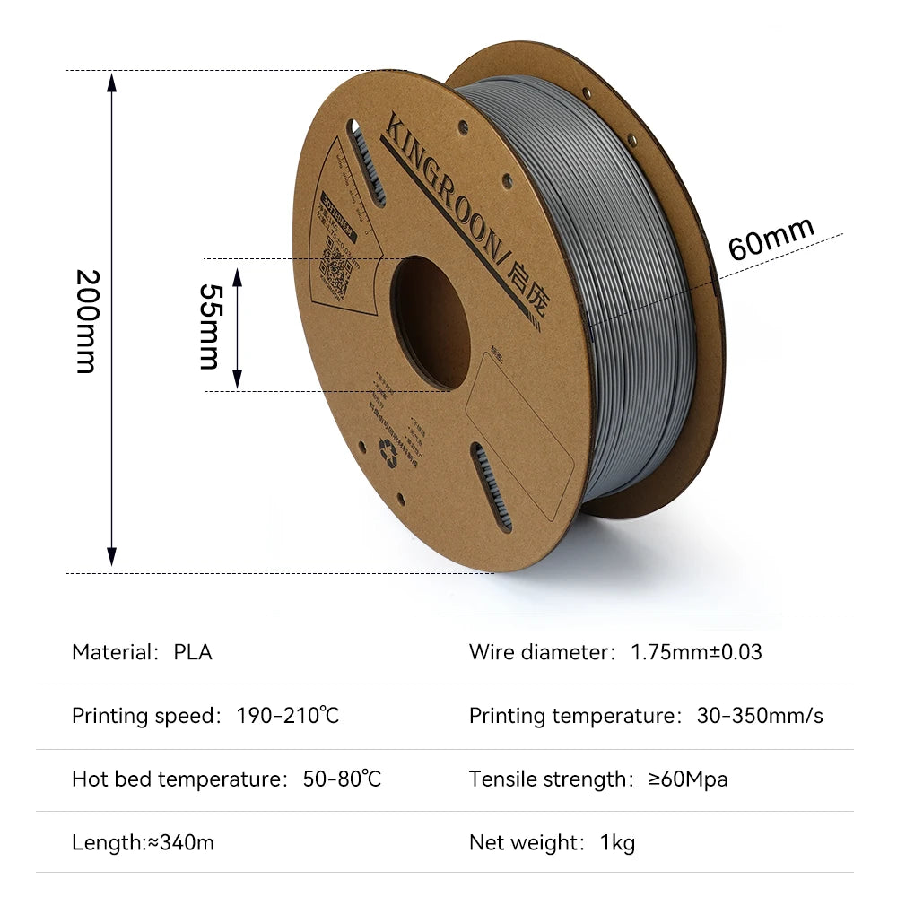 KEEPANG PLA Filament 1.75mm No Bubble 3D Printer Filament 5/10 Rolls