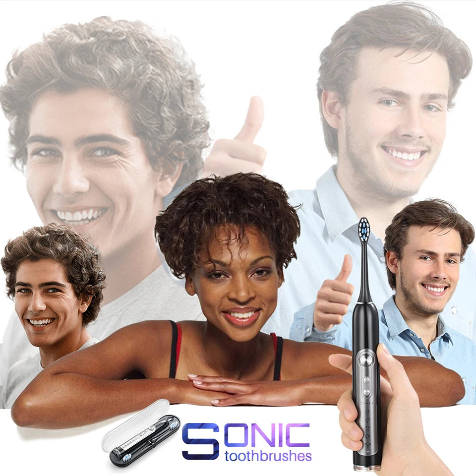 Super Sonic Electric Toothbrush for Adults and Kids Smart Timer Toothbrush with Replaceable Heads