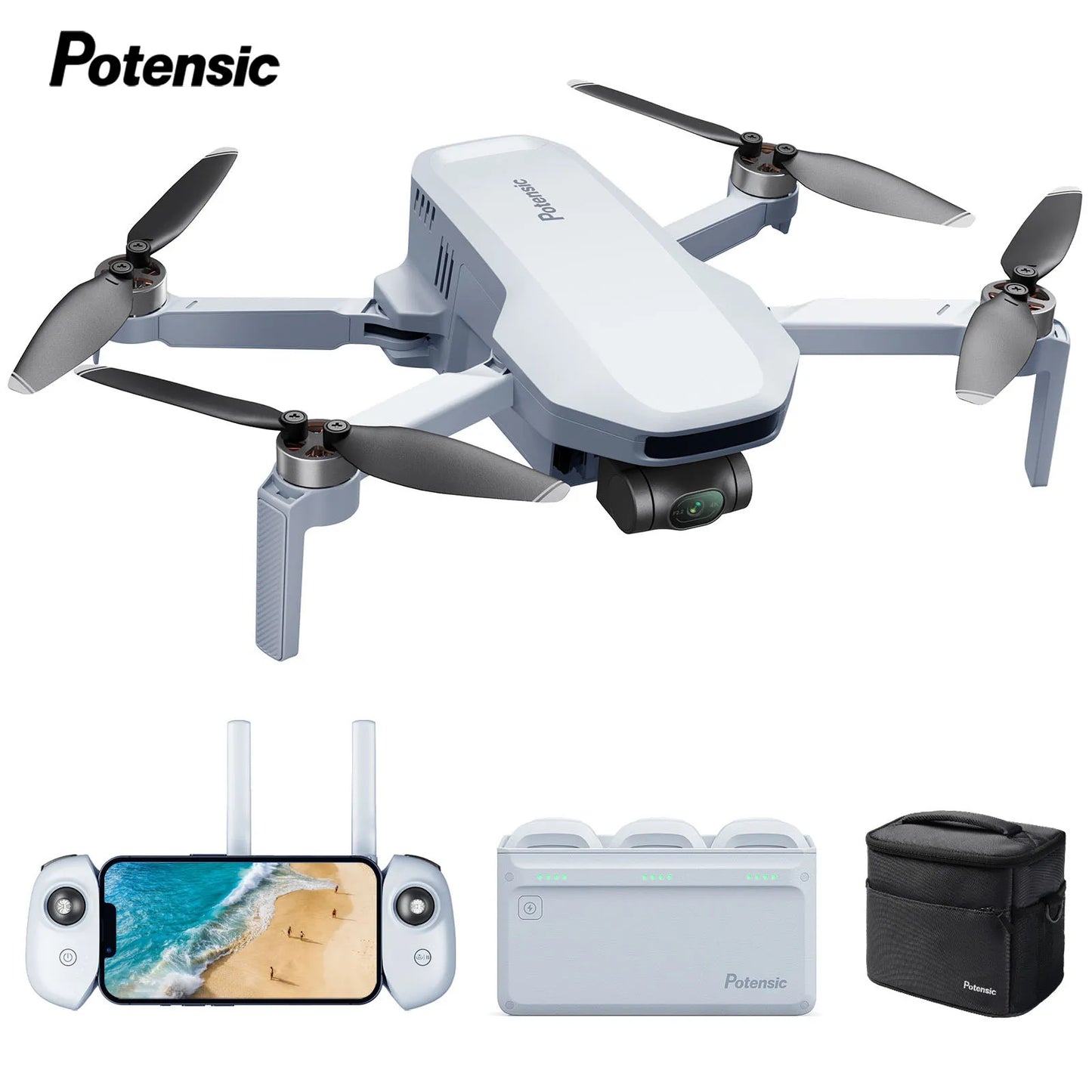 Potensic C0 Mini Drone 3 Axis Gimbal 6KM GPS 4K Camera Brushless Quadcopter ATOM