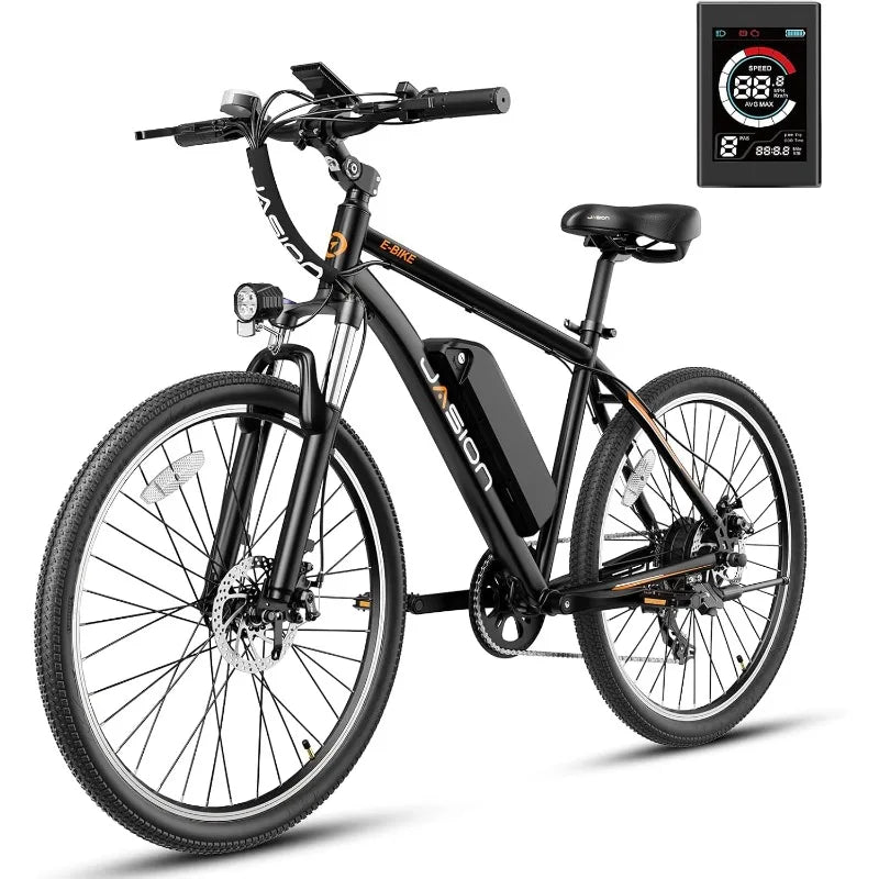 Jasion EB5 Electric Bike for Adults with 500W Peak Brushless Motor 40 Mile Range 20MPH Commuter Mountain E-Bike