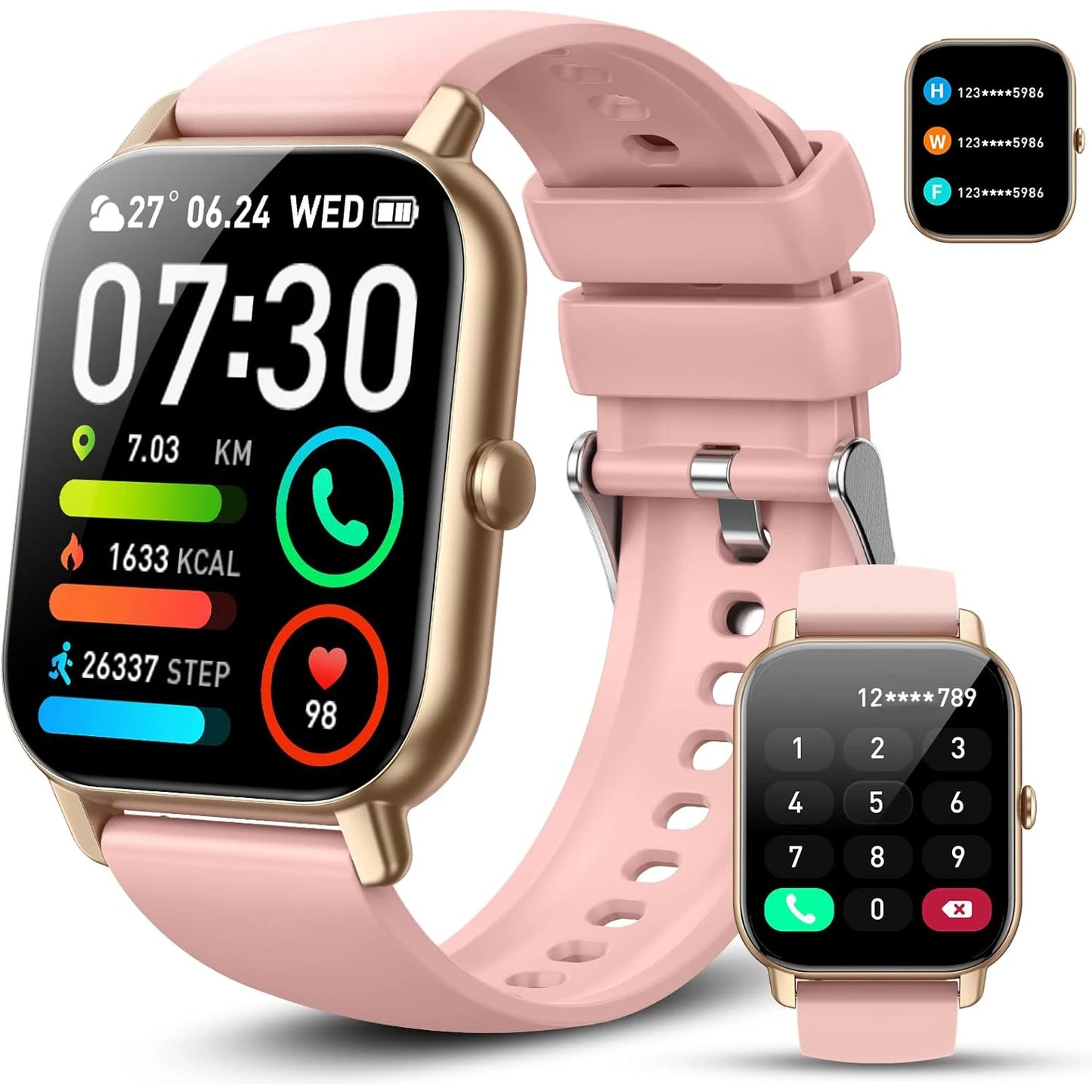 AI Voice Smart Watch 1.85 Inch HD Touch Fitness Tracker Wireless Call IP68 Waterproof