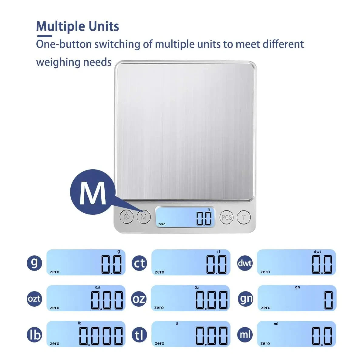Digital Kitchen Scale 3000g/0.1g with LCD Display Tare Function for Food and Jewelry