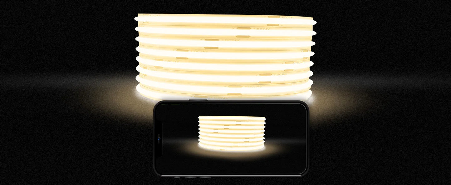 40FT COB LED Strip Light Warm White 3000K with RF Remote