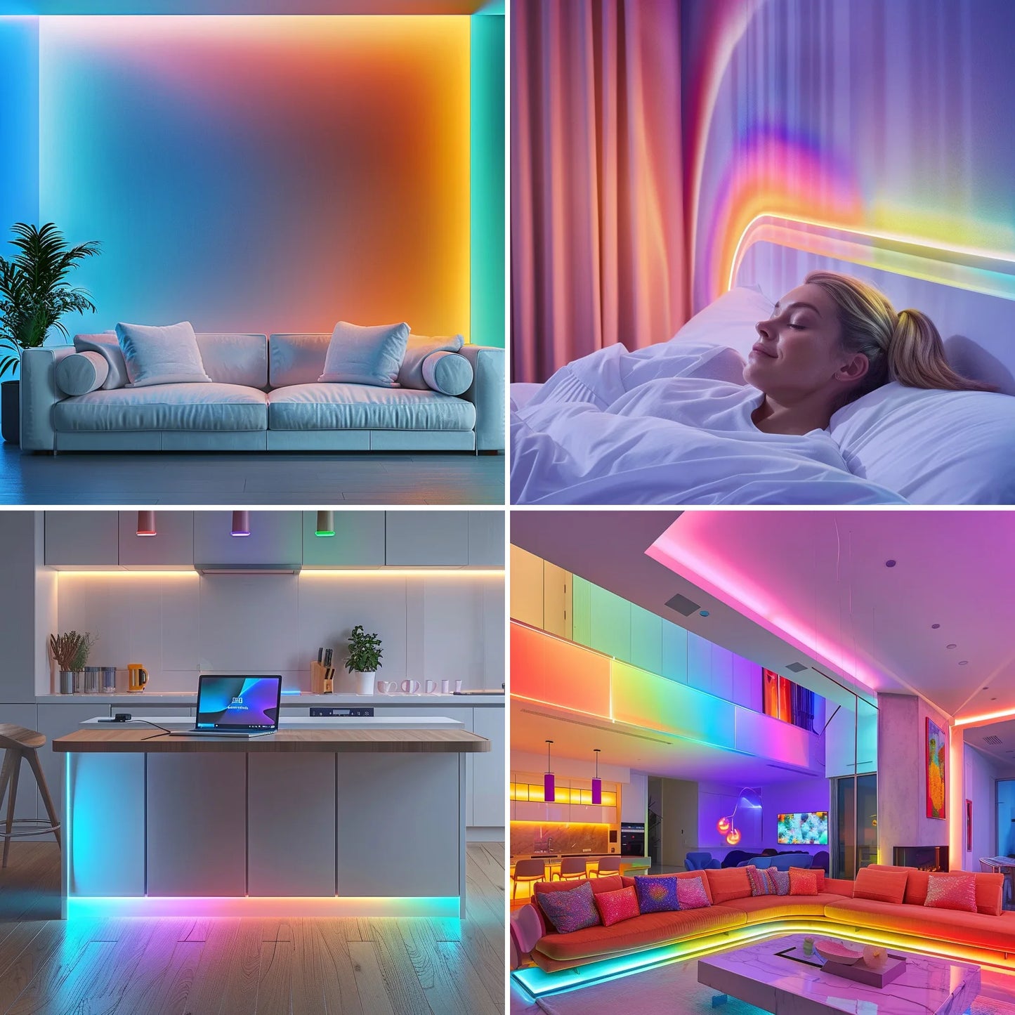 200ft Smart RGB LED Light Strip with Music Sync and Mic