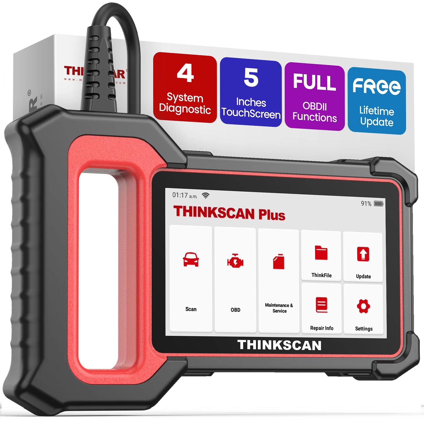 THINKCAR Thinkscan Plus S5 OBD2 Scanner ABS SRS ECM TCM Car Diagnostic Tool