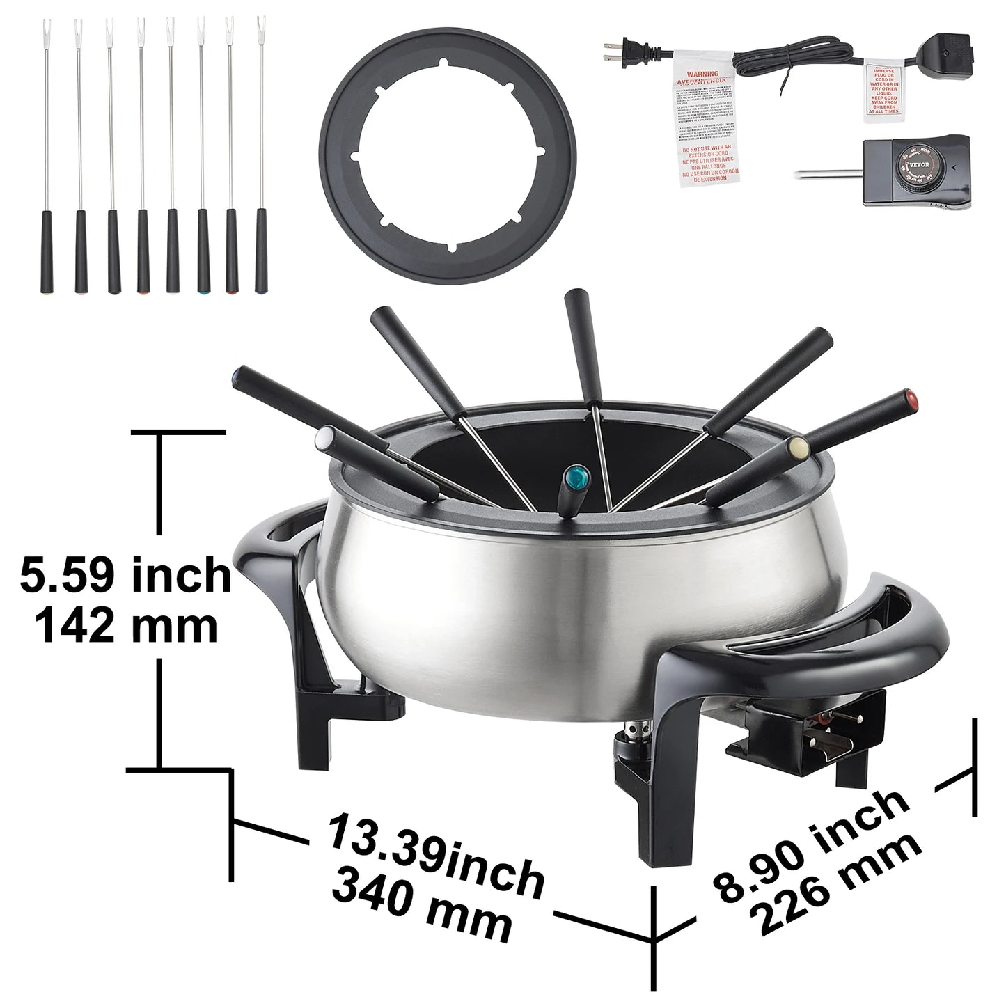 SucceBuy  1000W Electric Fondue Pot 3Qt