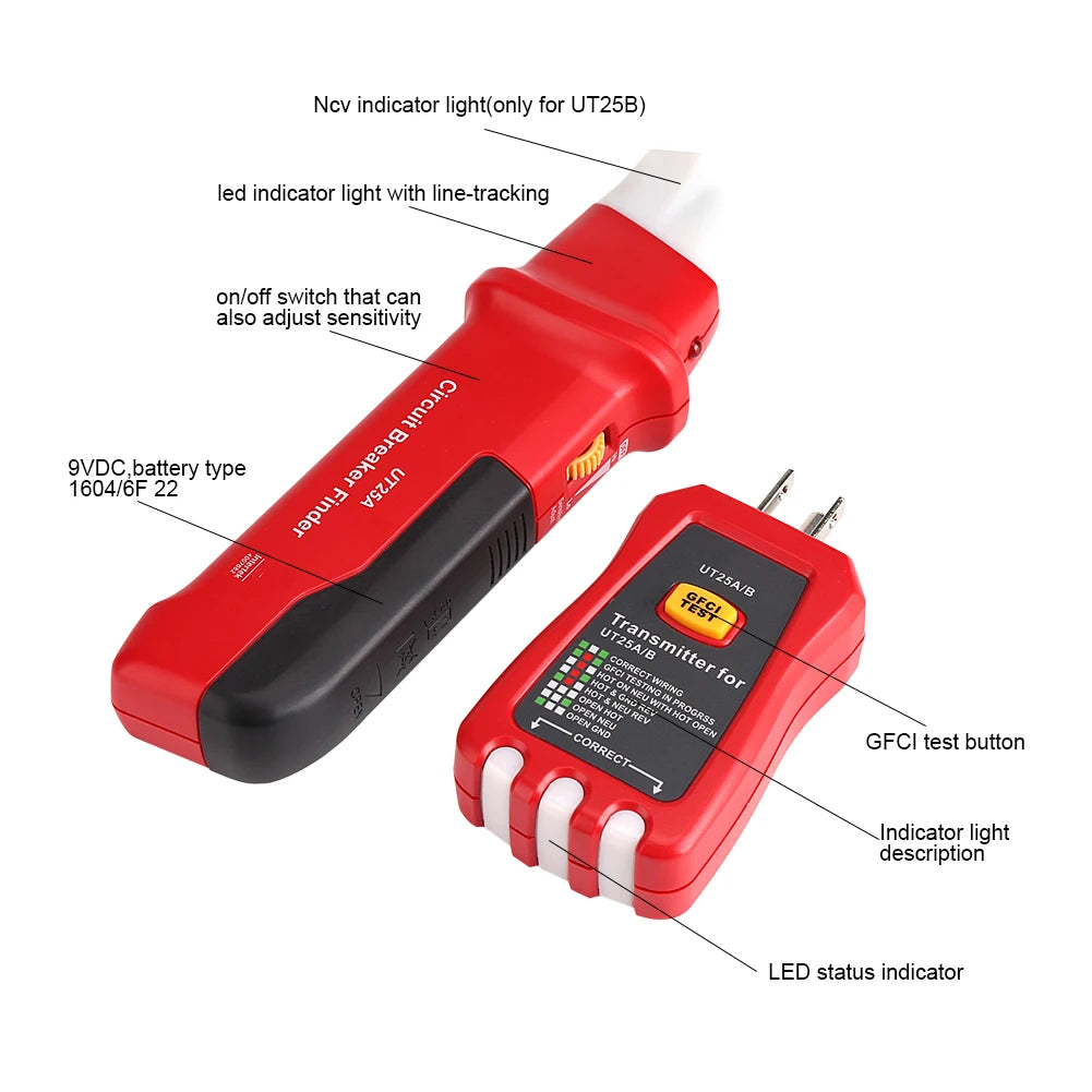 Professional Circuit Breaker Finder Sensitivity Adjustable Socket Tester Diagnostic Tool Circuit Tester