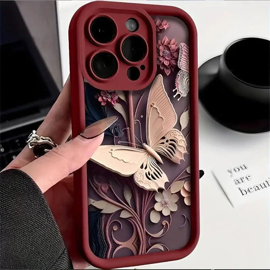 Butterfly pattern phone case for iPhone 16 Pro Max to 11.