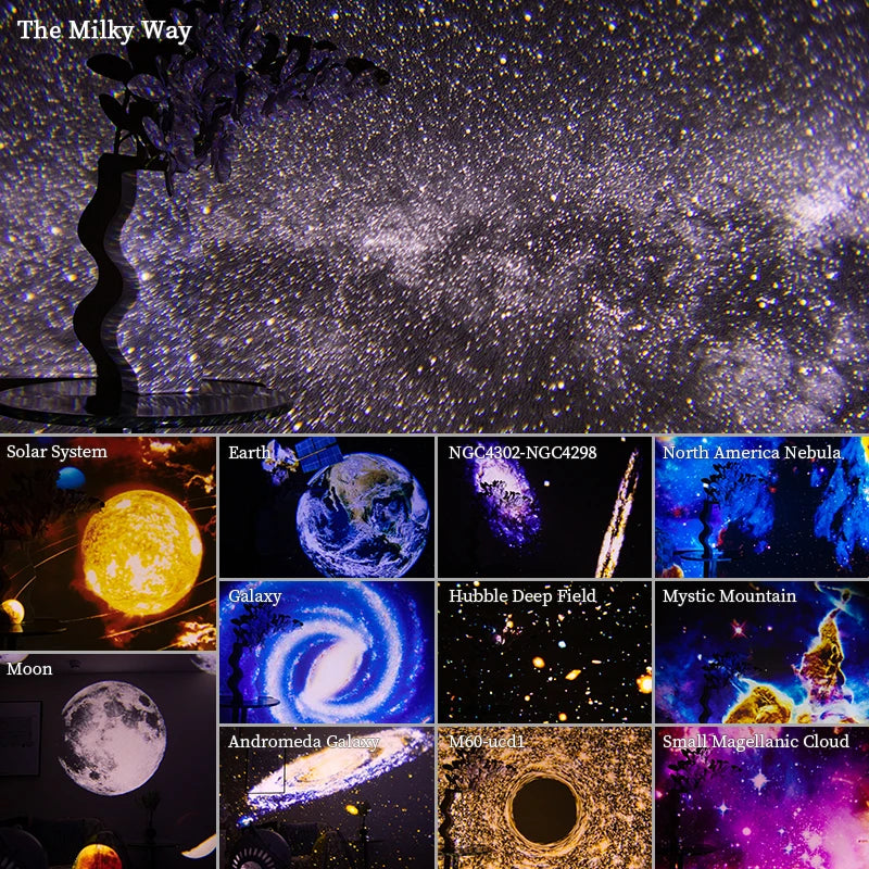 Galaxy Star Projector Night Light 360 Rotate Lamp