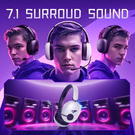 Picun UG-10A Wireless Gaming Headset 2.4G Bluetooth 6.0 Wired 56dB Mic 40mm Drivers Over Ear