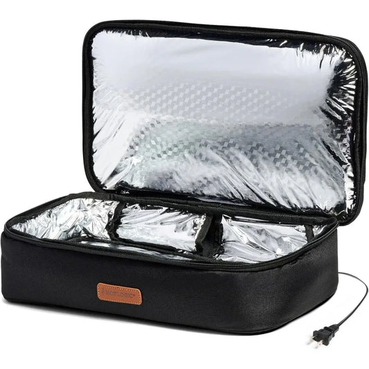 HOTLOGIC Max XP Large Portable Electric Lunch Box and Food Warmer Tote 120V Black