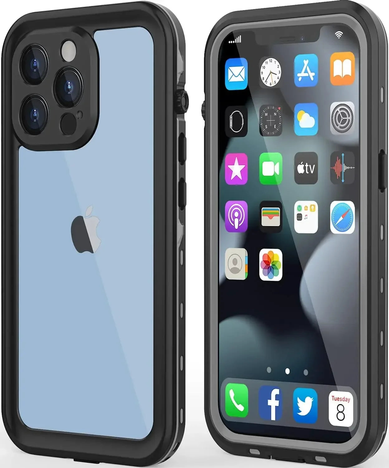Waterproof Phone Case IP68 Dustproof Diving Cover for iPhone 16 15 14 Plus 13 12 11 Pro XS Max XR