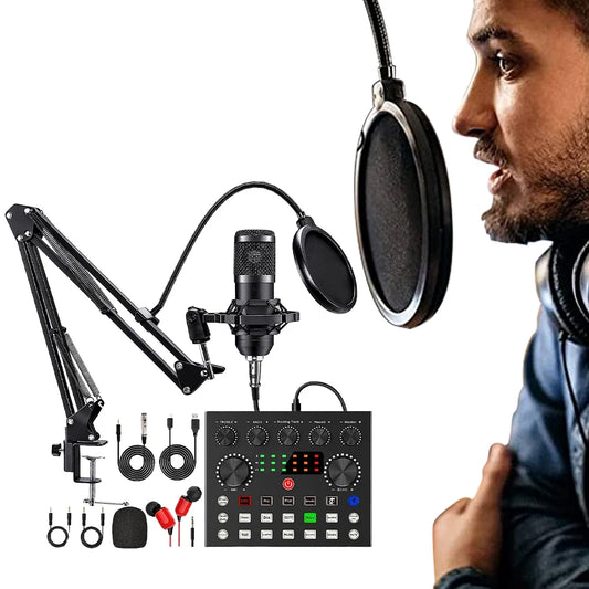 BM800 V8s Podcast Microphone & Sound Card Set