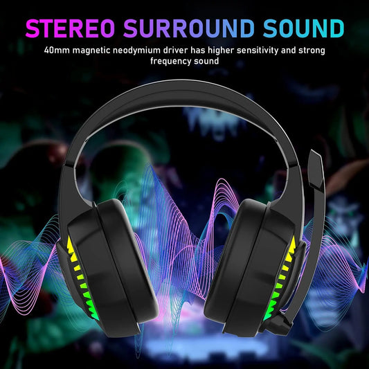 MAMBASNAKE CY907 RGB Gaming Headset with 5.1 Surround Sound and Active Noise-Cancellation