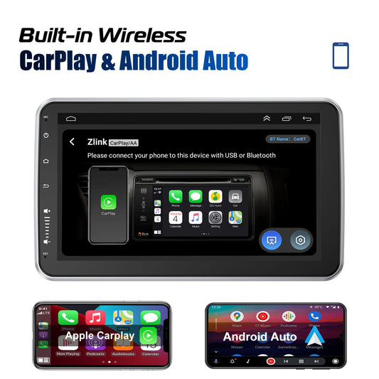 ESSGOO Android 13 10.1" Universal Rotatable Car Radio with CarPlay & GPS