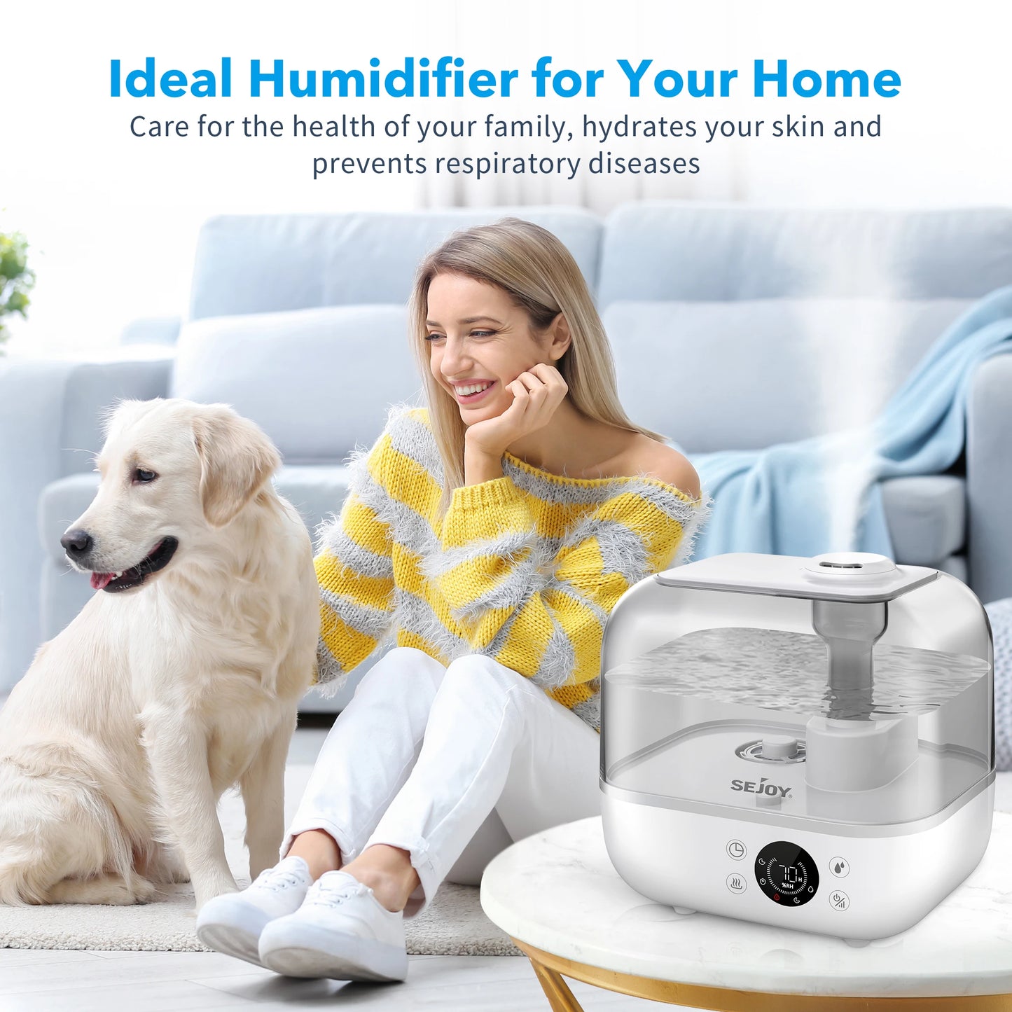 Cool Mist Humidifier with Essential Oil and Remote Control