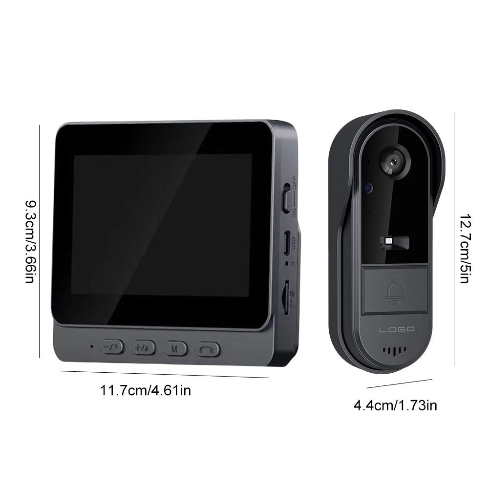2.4G WiFi Wireless Video Doorbell with Night Vision and Waterproof Camera