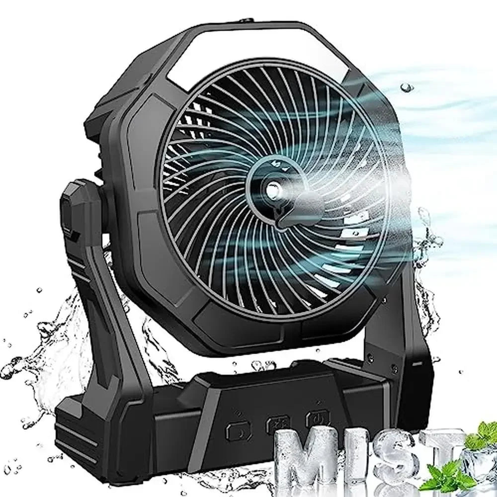 Portable Misting Fan Rechargeable 8-Inch with 10000mAh Battery USB and 250mL Water Tank