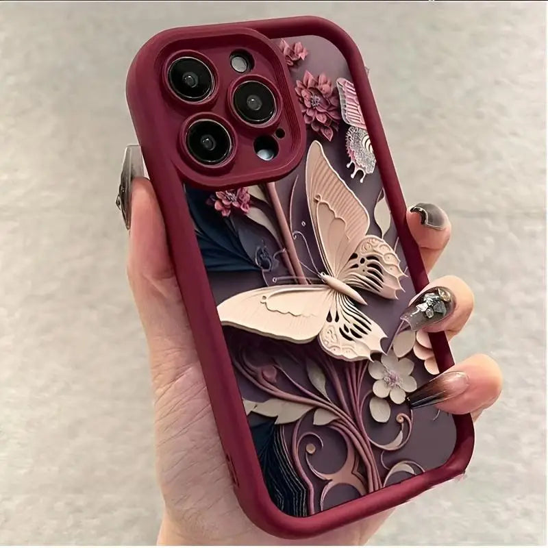 Butterfly pattern phone case for iPhone 16 Pro Max to 11.