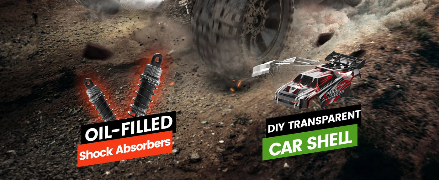 DEERC 9203E 1:10 Scale RC Truck 48KM/H 4X4 Lights 2 Batteries 2.4GHz All-Terrain 30 Min Play