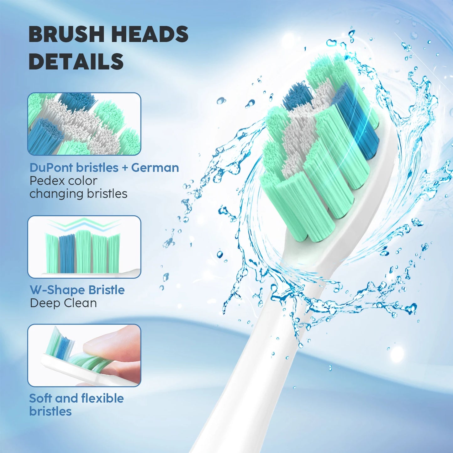 Smart Rechargeable Electric Toothbrush with 12 Heads 5 Modes