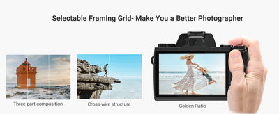 Digital Camera 4K 64MP WiFi Vlogging Camera with Flash Lens Hood Dual Cameras 4" Touch Screen
