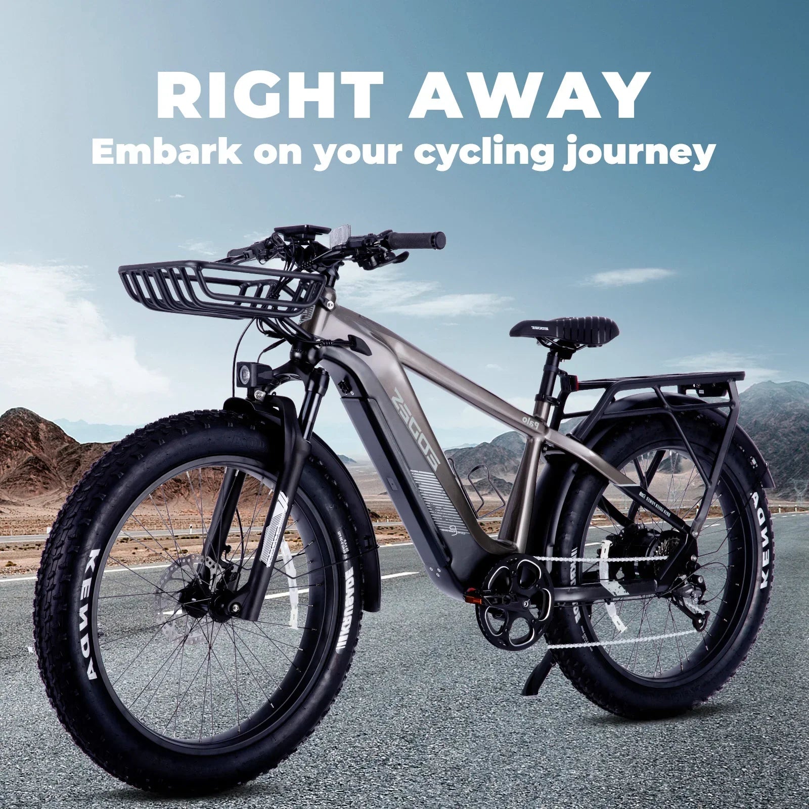 750W off-road electric bike with 26-inch fat tires and LCD display ideal for rugged terrains.