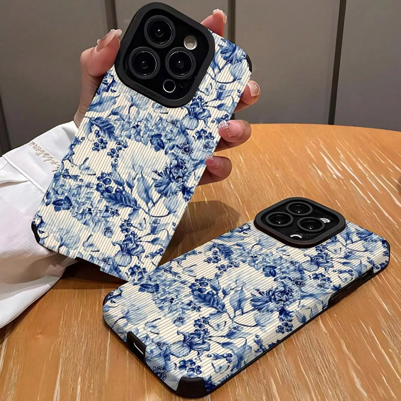 Floral pattern phone case compatible with iPhone 16 Pro Max and other models.